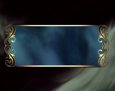 siyah zemin blue bir tabakta güzel desen