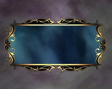 Mor zemin üzerine mavi tabakta güzel desen