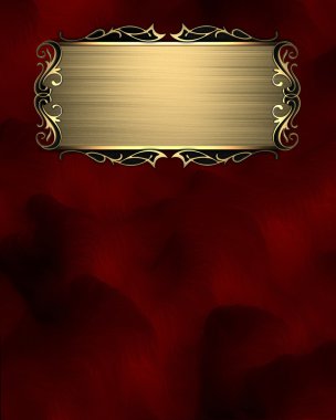 kırmızı zemin üzerine altın tabakta güzel desen