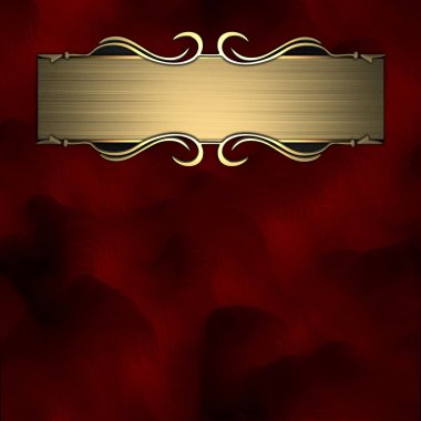 kırmızı zemin üzerine altın tabakta güzel desen