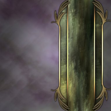 Mor zemin üzerine yeşil bir tabakta güzel desen