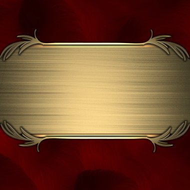 Altın doku şerit düzeni ile kırmızı bir arka plan