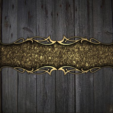 ahşap arka plan doku altın şerit düzeni ile