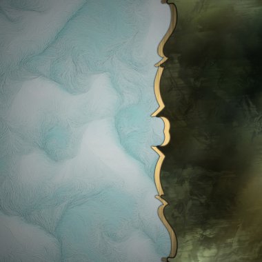 kahverengi ve mavi arka plan, altın çizgiyle bölünmüş