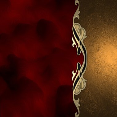 Altın ve kırmızı arka plan ile güzel bir altın süsleme