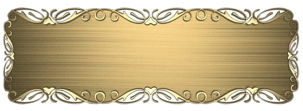 Template of gold metal plate — Stock Photo, Image