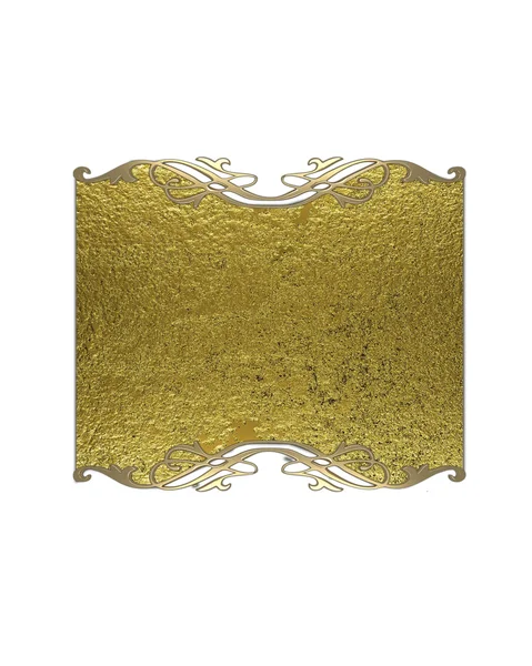 Placa de ouro isolado no fundo branco — Fotografia de Stock