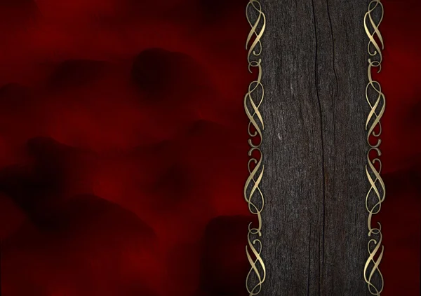 Червоний фон з розкладкою смуги текстури дерева — стокове фото