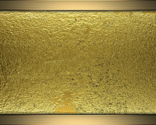 Gold Grunge Textur mit goldenen dekorativen Kanten. Vorlagendesign — Stockfoto