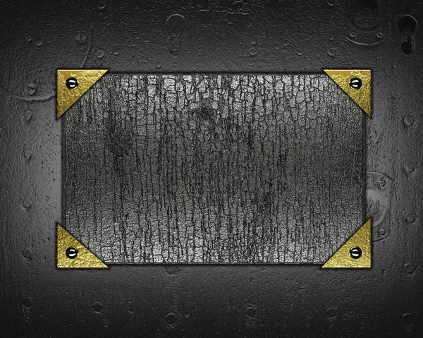 Pelat logam Grunge dengan latar belakang logam — Stok Foto