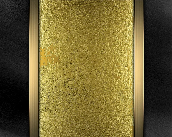Arrière-plan noir avec Golden Band. Modèle de conception — Photo