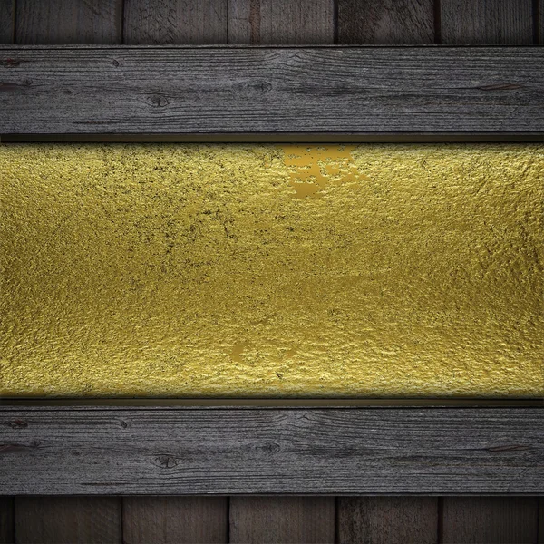 Sfondo in legno con Golden Band. Modello di progettazione — Foto Stock