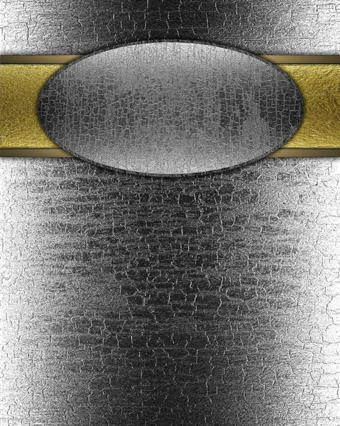 Grunge metal Background with Golden Band. Design template — Stock Photo, Image