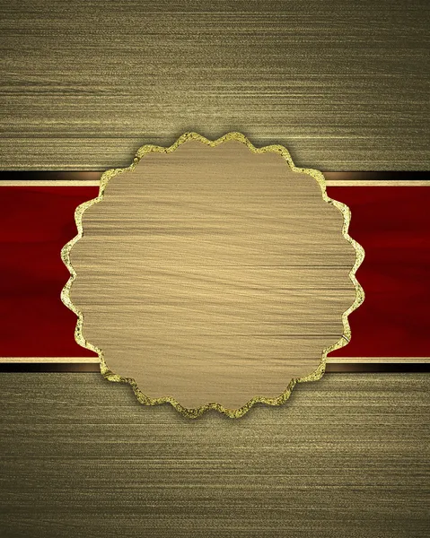 Gold background with red texture stripe layout with gold circle — Stock Photo, Image