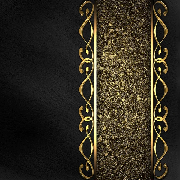 Black background with a gold stripe patterned — Stock Photo, Image