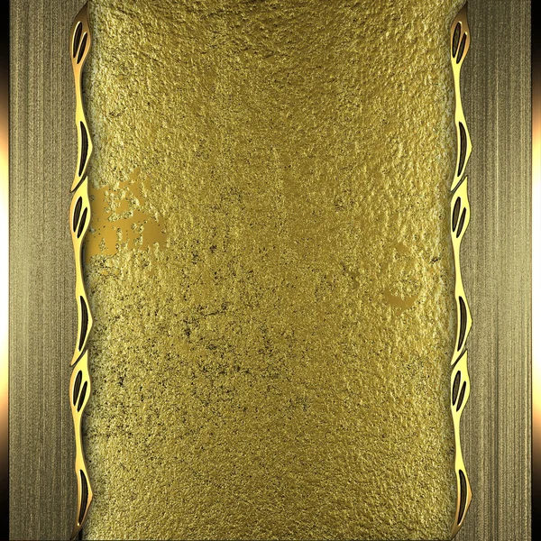Fundo de ouro com belos ornamentos de ouro nas bordas — Fotografia de Stock