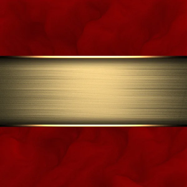 Red background with gold texture stripe layout — Stock Photo, Image