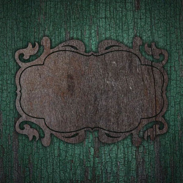 Wooden plate on a wood background — Stock Photo, Image