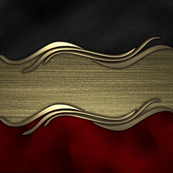 Black-red background with gold texture stripe layout — Stock Photo, Image