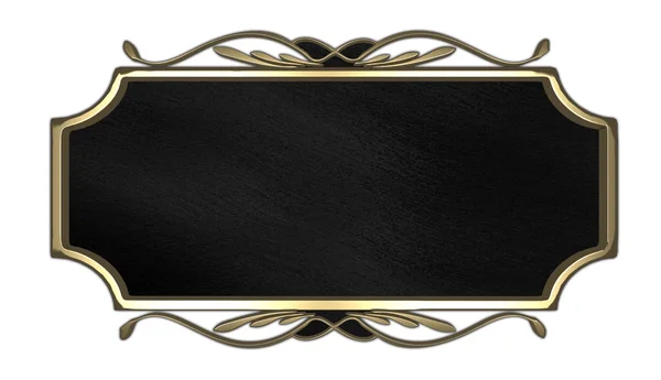 Placa negra con un estampado dorado — Foto de Stock