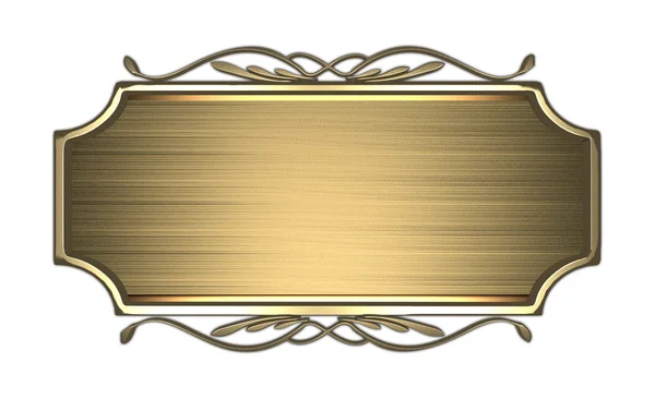 Gold nameplate — Stock Photo, Image