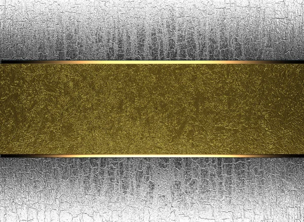 Silver background with a gold stripe in the middle — Stock Photo, Image