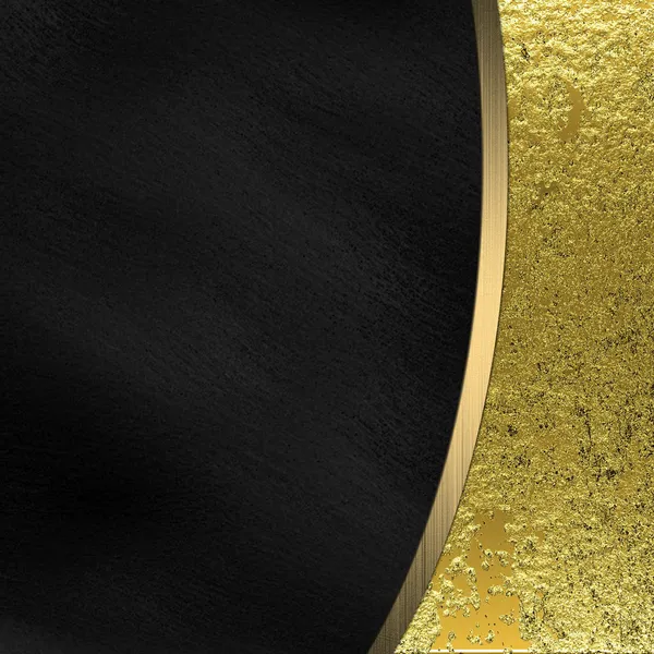 Black and gold background divided by a gold stripe — Stock Photo, Image