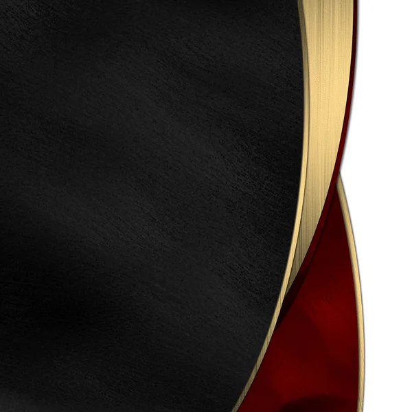 Svart och röd bakgrund dividerat med en guldrand — Stockfoto
