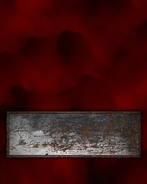 赤の背景に錆テクスチャ ストライプ レイアウト — ストック写真