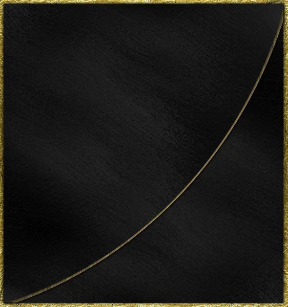 Black background divided by a gold stripe — Stock Photo, Image