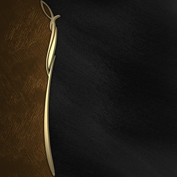 Piastra d'oro su un bellissimo sfondo nero — Foto Stock