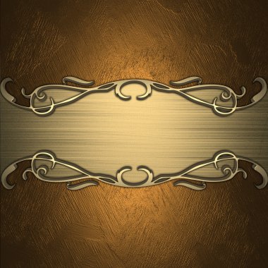 altın arka plan ile altın isim levhası