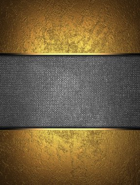 altın arka plan yazmak için metal bir tabela ile.