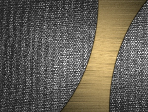 Metallic background with a gold stripe for text — Stock Photo, Image