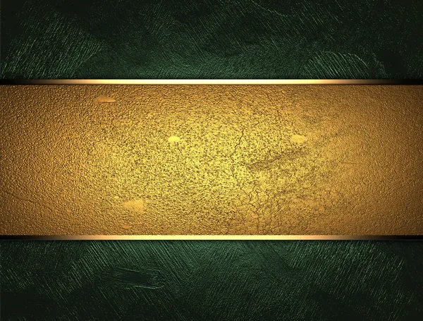 yeşil arka plan yazmak için altın bir tabela ile