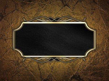 altın arka plan siyah işareti ile altın trim