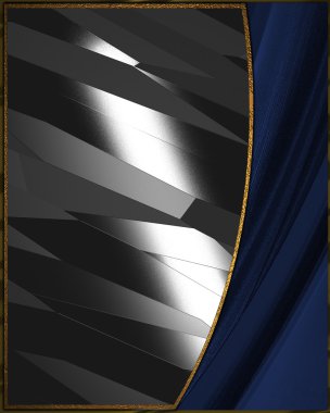 tasarım şablonu. metal arka plan mavi kenarlar ile.