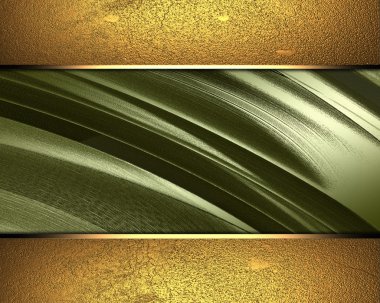 yeşil, soyut bir tabela ile altın arka plan.