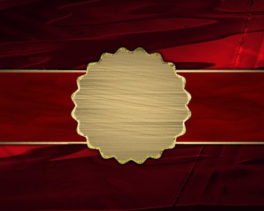 güzel kırmızı arka plan ile yazmak için altın tabela.