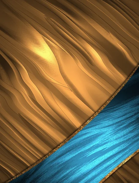 Vackra guld bakgrund med blått band för att skriva. — Stockfoto