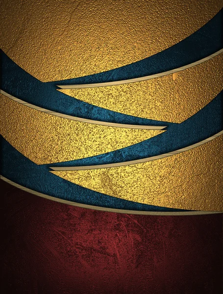 Designvorlage. goldener abstrakter Hintergrund mit blauen Schlitzen. — Stockfoto