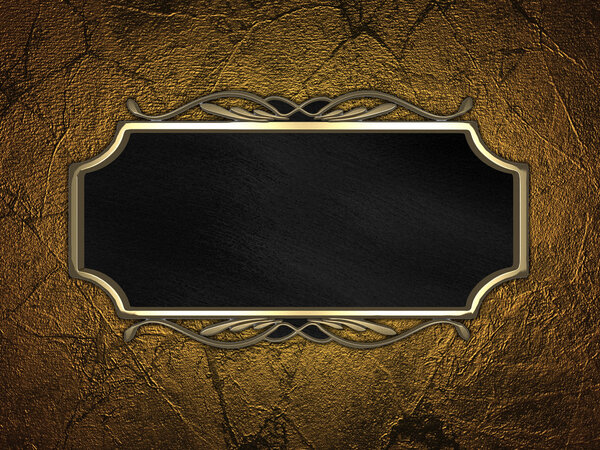 Gold Background with black sign with gold trim