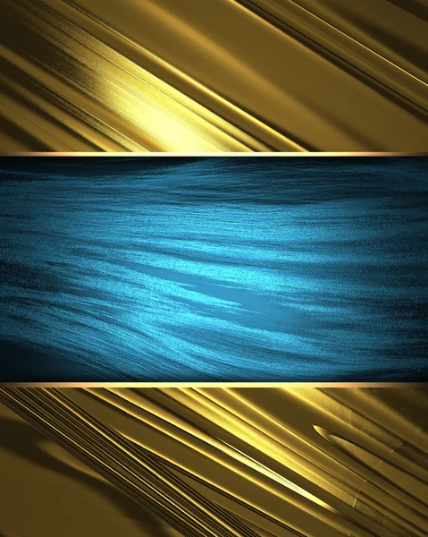 Sfondo in oro con bella targhetta blu. (sfondo oro ) — Foto Stock