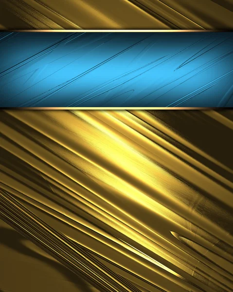 Beautiful gold Background with beautiful blue nameplate. — Stock Photo, Image