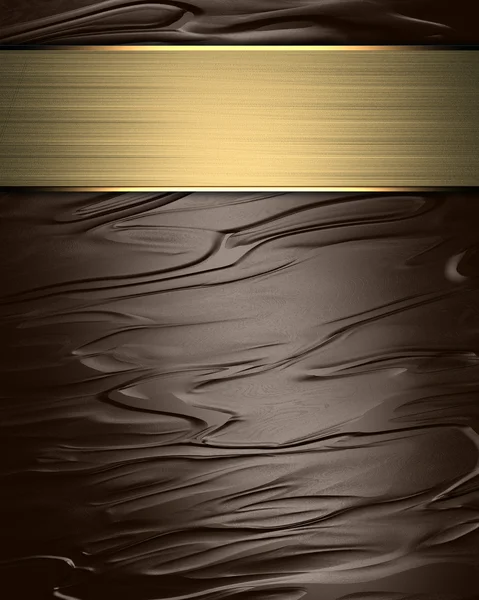 Sfondo marrone (Texture) con una targhetta d'oro per la scrittura — Foto Stock