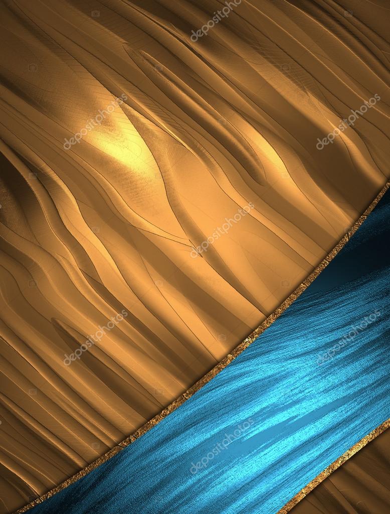 Beautiful gold background with a blue ribbon for writing. Stock Photo ...
