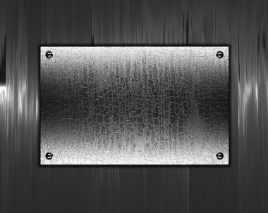 güzel metal arka plan yazmak için metal bir tabela ile.