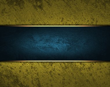 Grunge altın arka plan mavi işaretli yazmak için.