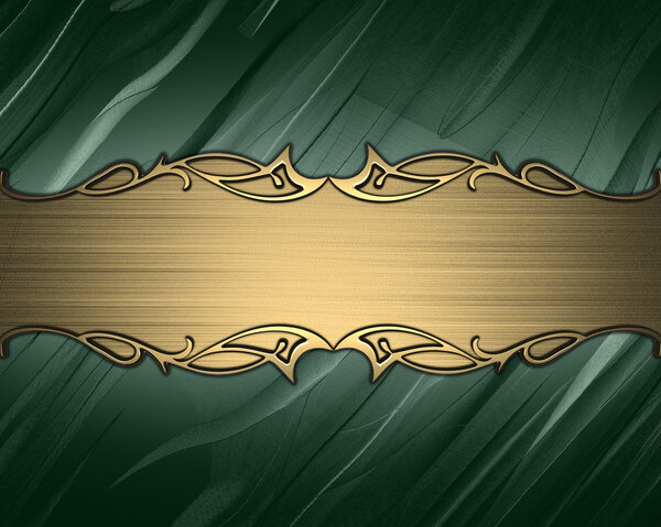 Turquoise background with a gold nameplate for writing.