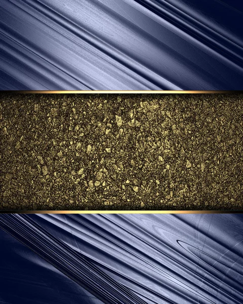 Абстрактный синий фон с абстрактной золотой табличкой . — стоковое фото